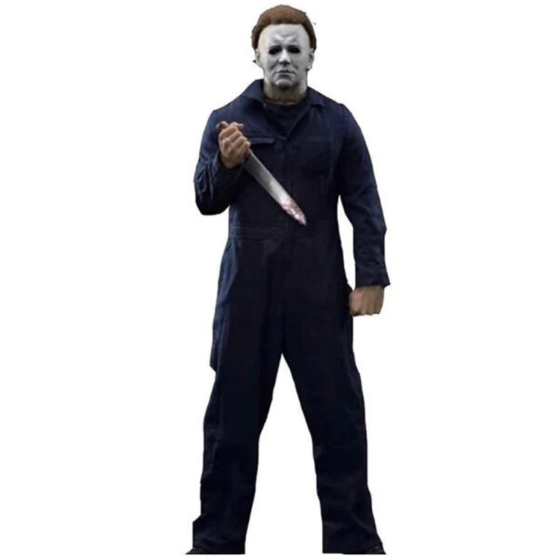 "Disfraz de Michael Myers – Asesino de terror, overol azul de trabajo, cómodo, cosplay de Halloween para adultos.