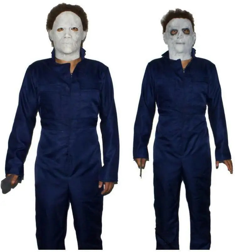 "Disfraz de Michael Myers – Asesino de terror, overol azul de trabajo, cómodo, cosplay de Halloween para adultos.