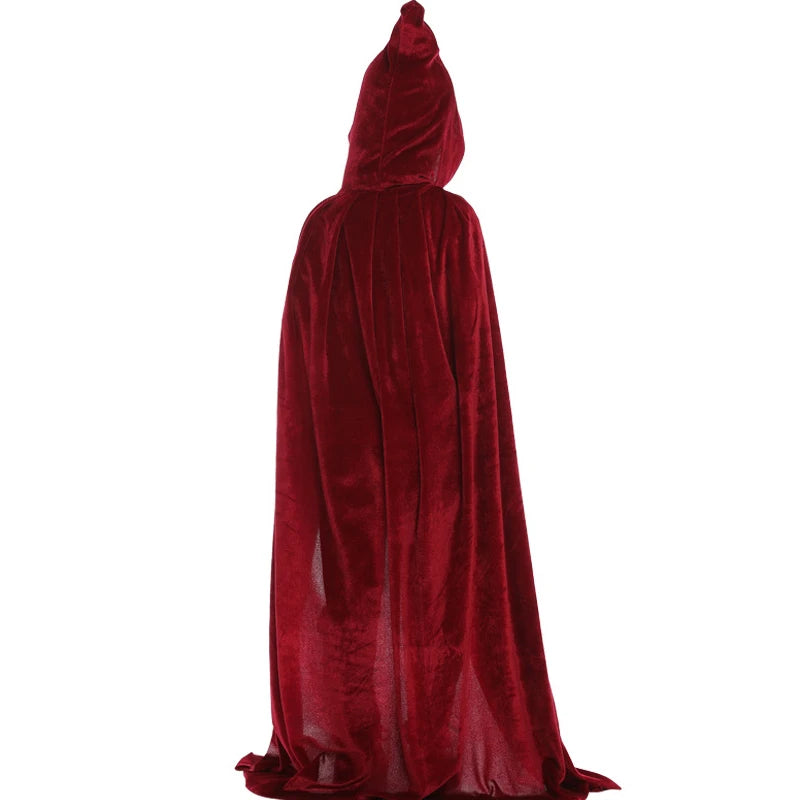 Capa de bruja con capucha para adultos y niños, disfraz de cosplay para Halloween, capa de la muerte, fiesta de carnaval, capa larga de Halloween, 8 colores.