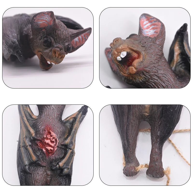 Colgante de Terror de Halloween – Ratón Muerto Falso, Murciélago, Mano y Pies Rotos – Decoración de Fiesta de Halloween, Casa Embrujada y Accesorios de Miedo