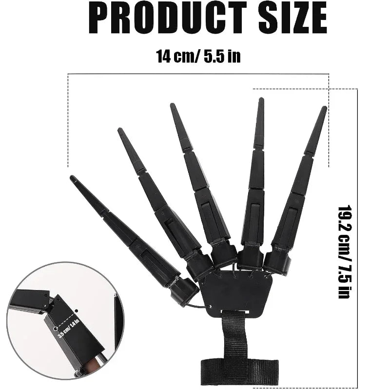 Dedos Articulados de Halloween – Mano Esquelética Falsa, Guante Realista de Garra de Fantasma para Cosplay y Decoración de Fiesta de Terror