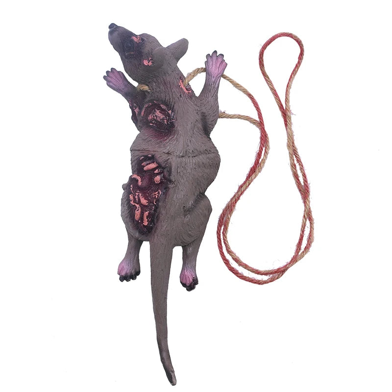 Colgante de Terror de Halloween – Ratón Muerto Falso, Murciélago, Mano y Pies Rotos – Decoración de Fiesta de Halloween, Casa Embrujada y Accesorios de Miedo