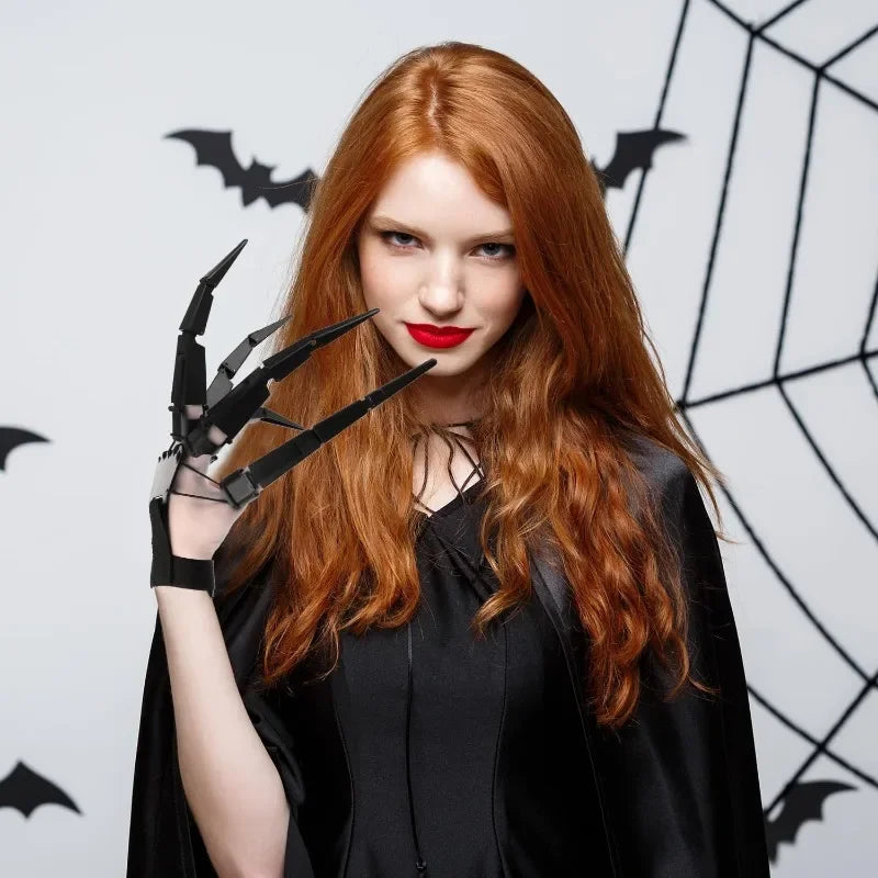 Dedos Articulados de Halloween – Mano Esquelética Falsa, Guante Realista de Garra de Fantasma para Cosplay y Decoración de Fiesta de Terror