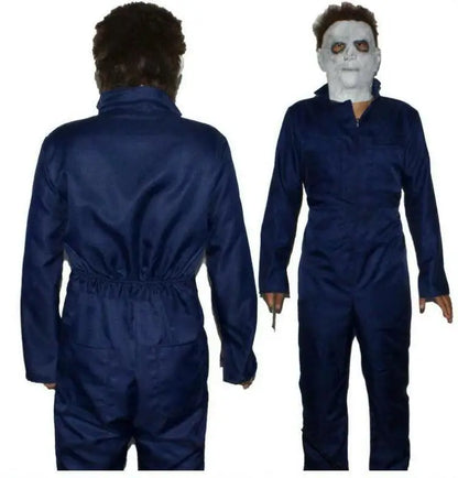 "Disfraz de Michael Myers – Asesino de terror, overol azul de trabajo, cómodo, cosplay de Halloween para adultos.