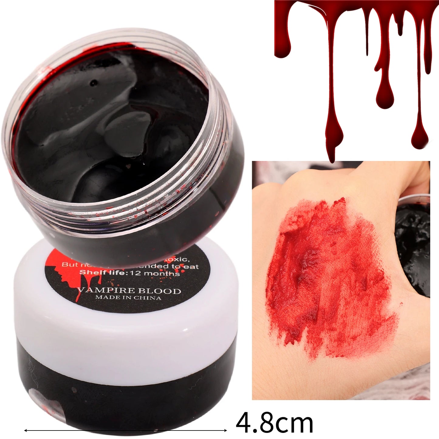 Realistic Fake Blood Halloween Makeup Horror Special Effects Cosplay Party Vampire Wound Blood Effects Haunted House Plasm Blood