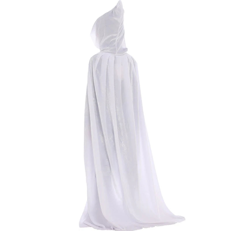 Capa de bruja con capucha para adultos y niños, disfraz de cosplay para Halloween, capa de la muerte, fiesta de carnaval, capa larga de Halloween, 8 colores.