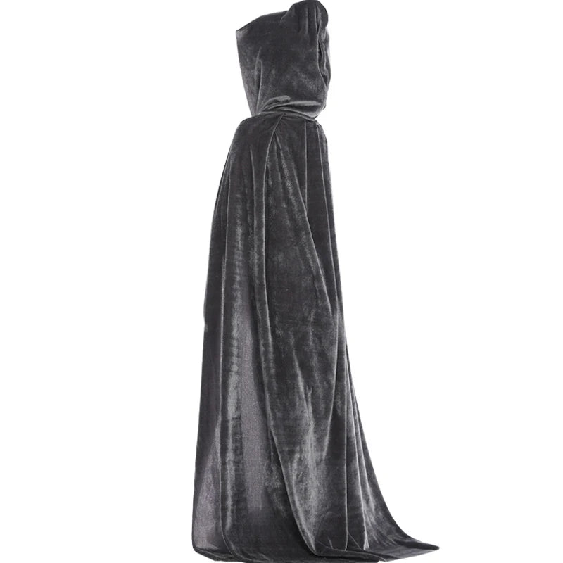 Capa de bruja con capucha para adultos y niños, disfraz de cosplay para Halloween, capa de la muerte, fiesta de carnaval, capa larga de Halloween, 8 colores.