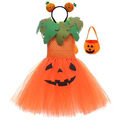Disfraz de Calabaza para Niñas – Ideal para truco o trato y fiestas de Halloween!