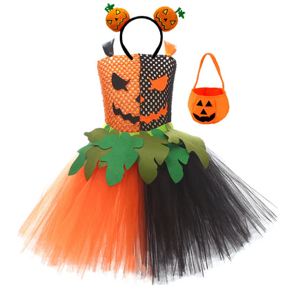 Disfraz de Calabaza para Niñas – Ideal para truco o trato y fiestas de Halloween!