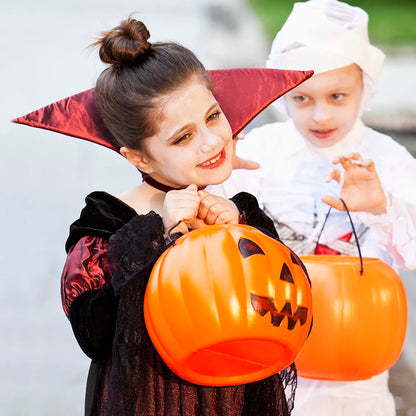 Cubeta de calabaza de Halloween para caramelos y bocadillos, porta regalos portátil, cajas para niños para truco o trato, decoración de Halloween 2025.