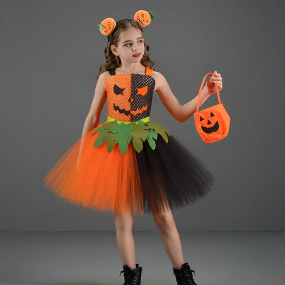 Disfraz de Calabaza para Niñas – Ideal para truco o trato y fiestas de Halloween!