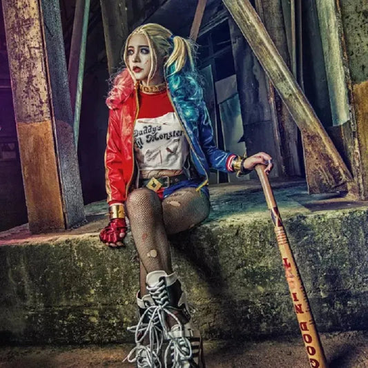 Disfraz de Harley Quinn – Conjunto de cosplay para mujer adulta, traje de payasa para presentaciones, Suicide Squad, ropa de uso especial, nuevo disfraz para adultos.