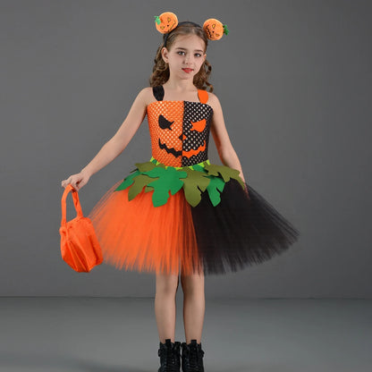 Disfraz de Calabaza para Niñas – Ideal para truco o trato y fiestas de Halloween!