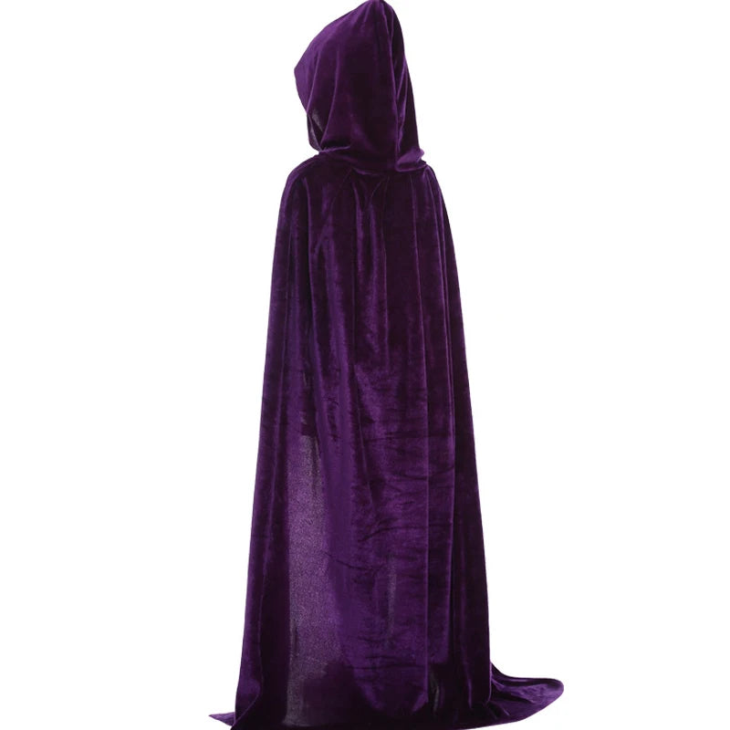 Capa de bruja con capucha para adultos y niños, disfraz de cosplay para Halloween, capa de la muerte, fiesta de carnaval, capa larga de Halloween, 8 colores.