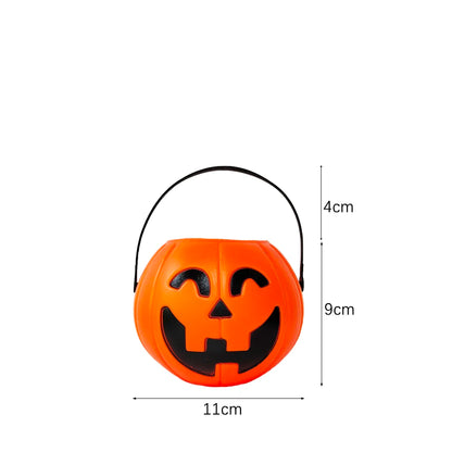 Cubeta de calabaza de Halloween para caramelos y bocadillos, porta regalos portátil, cajas para niños para truco o trato, decoración de Halloween 2025.