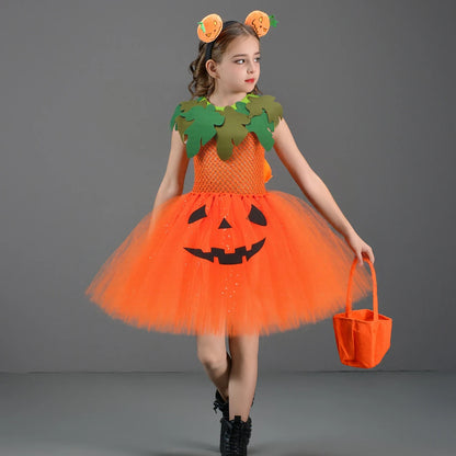 Disfraz de Calabaza para Niñas – Ideal para truco o trato y fiestas de Halloween!