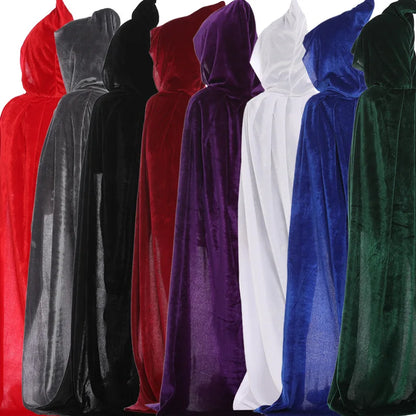 Capa de bruja con capucha para adultos y niños, disfraz de cosplay para Halloween, capa de la muerte, fiesta de carnaval, capa larga de Halloween, 8 colores.