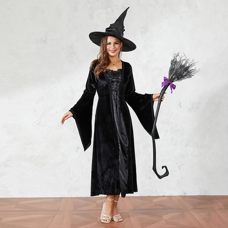 Escoba de Bruja de Halloween – Escoba de Plástico para Disfraz – Accesorio de Cosplay para Fiestas y Suministros de Halloween
