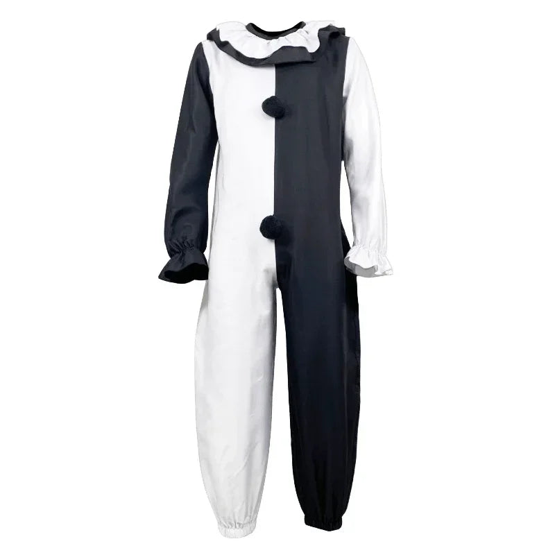 Disfraz de Art the Clown – Cosplay de Terrifier, traje completo de payaso de terror con máscara, mono completo para fiesta de Halloween, para hombres adultos.