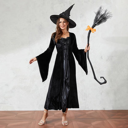 Escoba de Bruja de Halloween – Escoba de Plástico para Disfraz – Accesorio de Cosplay para Fiestas y Suministros de Halloween