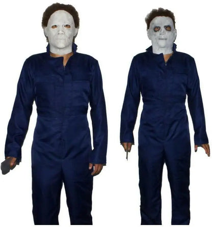 "Disfraz de Michael Myers – Asesino de terror, overol azul de trabajo, cómodo, cosplay de Halloween para adultos.