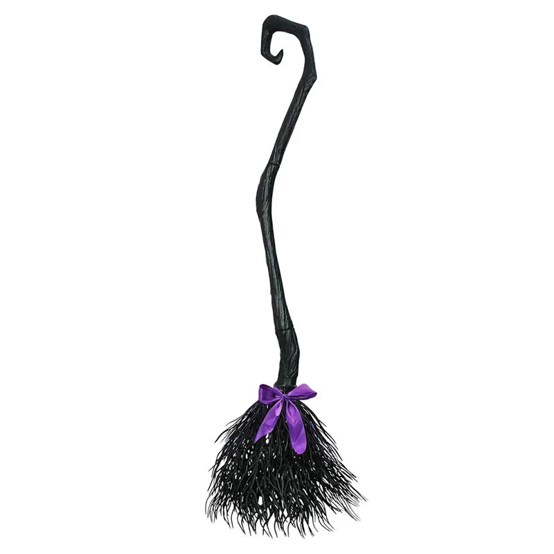 Escoba de Bruja de Halloween – Escoba de Plástico para Disfraz – Accesorio de Cosplay para Fiestas y Suministros de Halloween