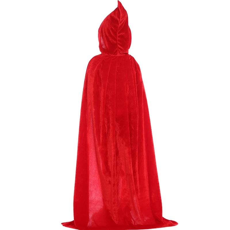 Capa de bruja con capucha para adultos y niños, disfraz de cosplay para Halloween, capa de la muerte, fiesta de carnaval, capa larga de Halloween, 8 colores.