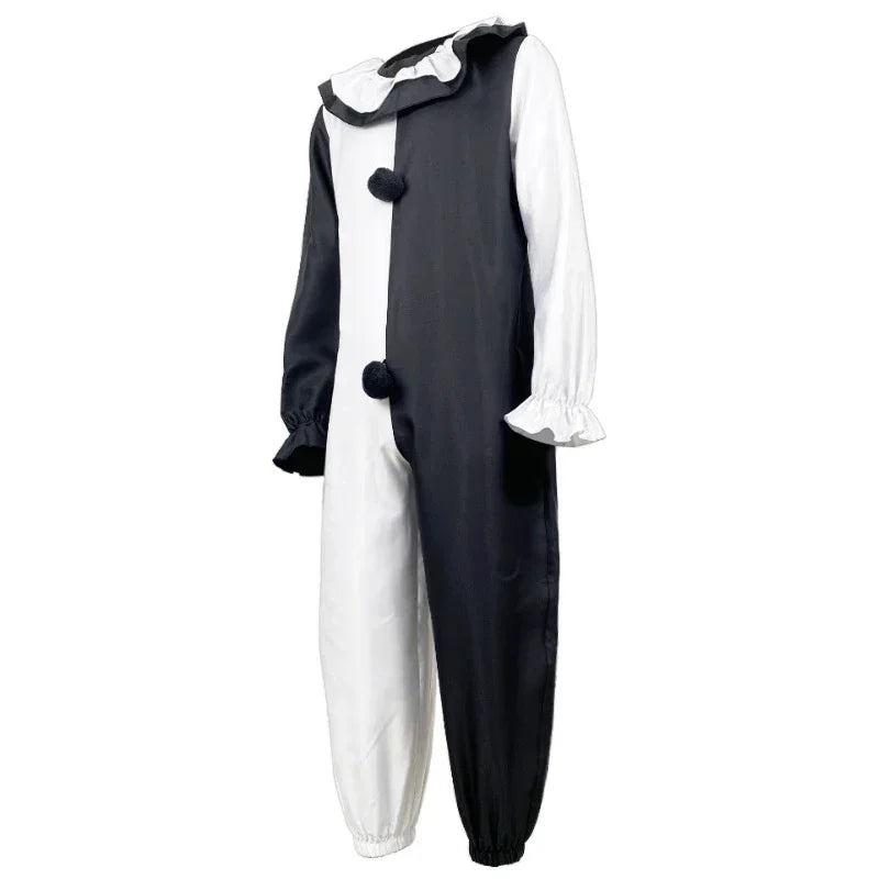 Disfraz de Art the Clown – Cosplay de Terrifier, traje completo de payaso de terror con máscara, mono completo para fiesta de Halloween, para hombres adultos.