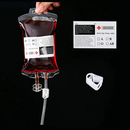 Bolsas de sangre de Halloween de 350 ml para bebidas, bolsas de sangre de vampiro, bolsas para bebidas energéticas, bolsas de sangre para beber, accesorios de miedo para Halloween.