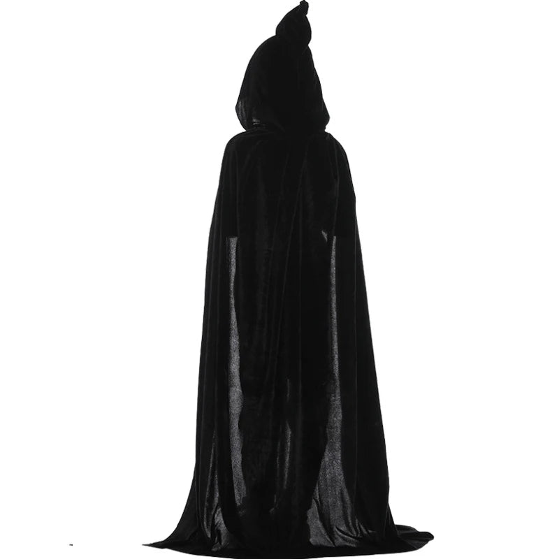 Capa de bruja con capucha para adultos y niños, disfraz de cosplay para Halloween, capa de la muerte, fiesta de carnaval, capa larga de Halloween, 8 colores.
