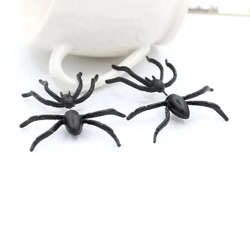 Pendientes de Araña 3D Doble Cara – Pendientes con Botón – Joyería de Halloween