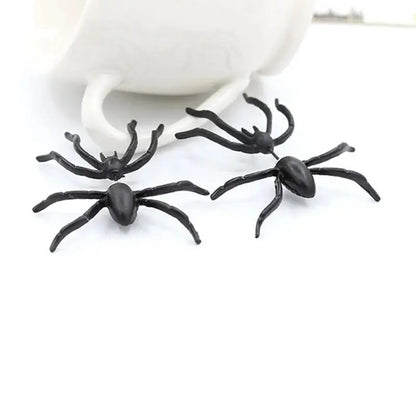 Pendientes de Araña 3D Doble Cara – Pendientes con Botón – Joyería de Halloween
