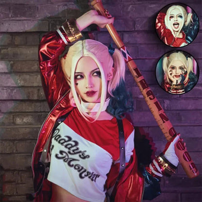 Disfraz de Harley Quinn – Conjunto de cosplay para mujer adulta, traje de payasa para presentaciones, Suicide Squad, ropa de uso especial, nuevo disfraz para adultos.