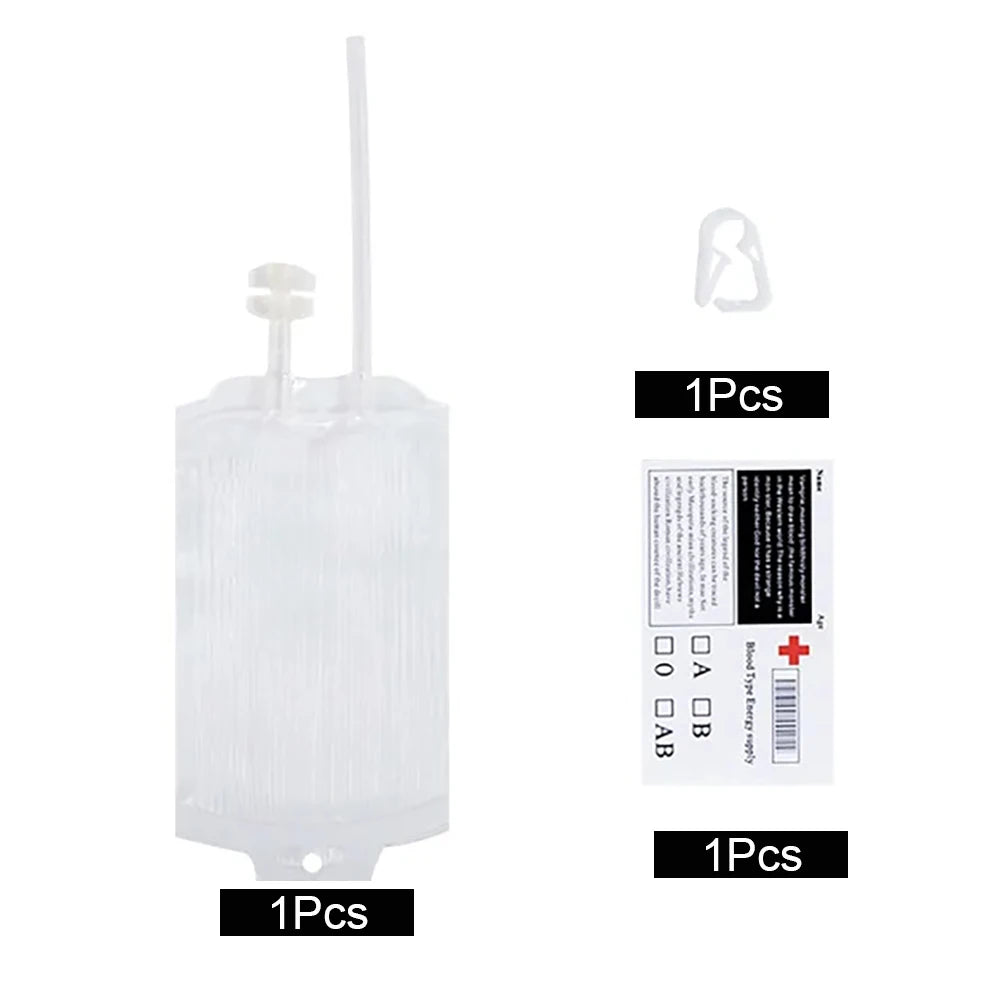 Bolsas de sangre de Halloween de 350 ml para bebidas, bolsas de sangre de vampiro, bolsas para bebidas energéticas, bolsas de sangre para beber, accesorios de miedo para Halloween.