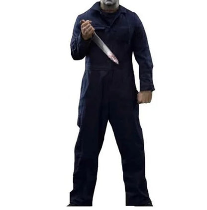 "Disfraz de Michael Myers – Asesino de terror, overol azul de trabajo, cómodo, cosplay de Halloween para adultos.
